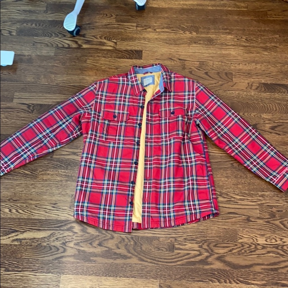 LL Bean men’s quilted shirt jacket.